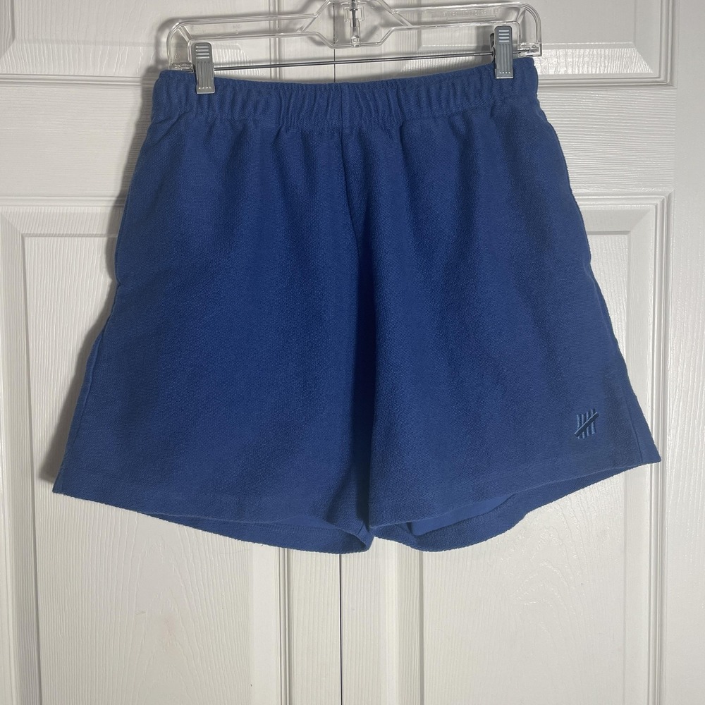 Undefeated Terry Cloth Shorts Mens S Blue Loungewear Athletic Casual 5" Inseam